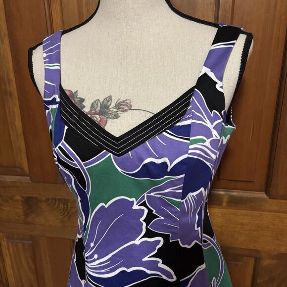 Nine West Purple Green Floral Dress Women’s Size 4 Party Wedding Holiday NYE - Picture 3 of 11